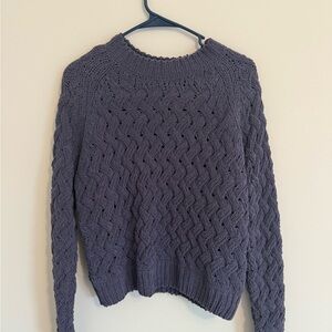 Kendall & Kylie Dark Purple Cable Knit Sweater